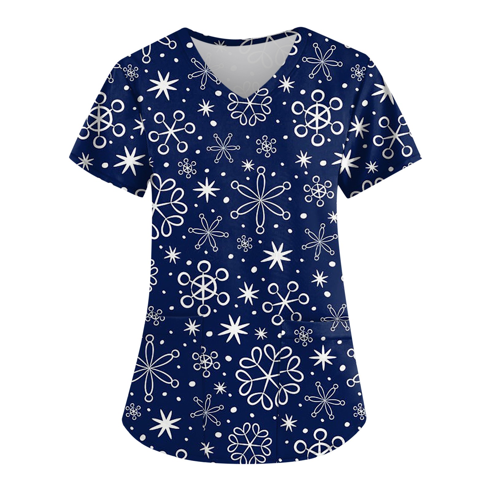 BDPORKAS Women's Scrub Tops Trendy Holiday V Neck Scrubs Nursing Scrubs