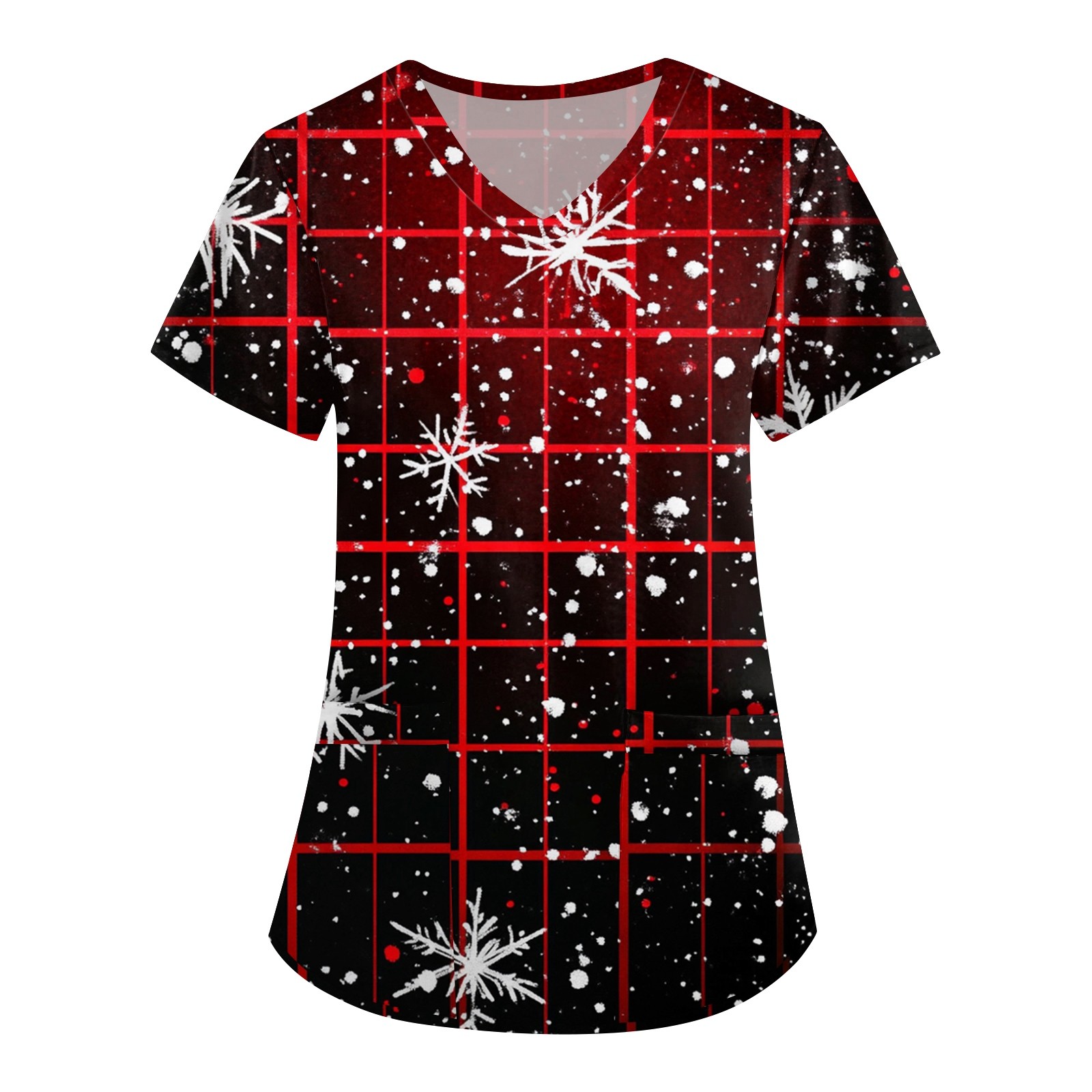 BDPORKAS Christmas Scrubs for Women Happy Holiday Designs Comfortable V